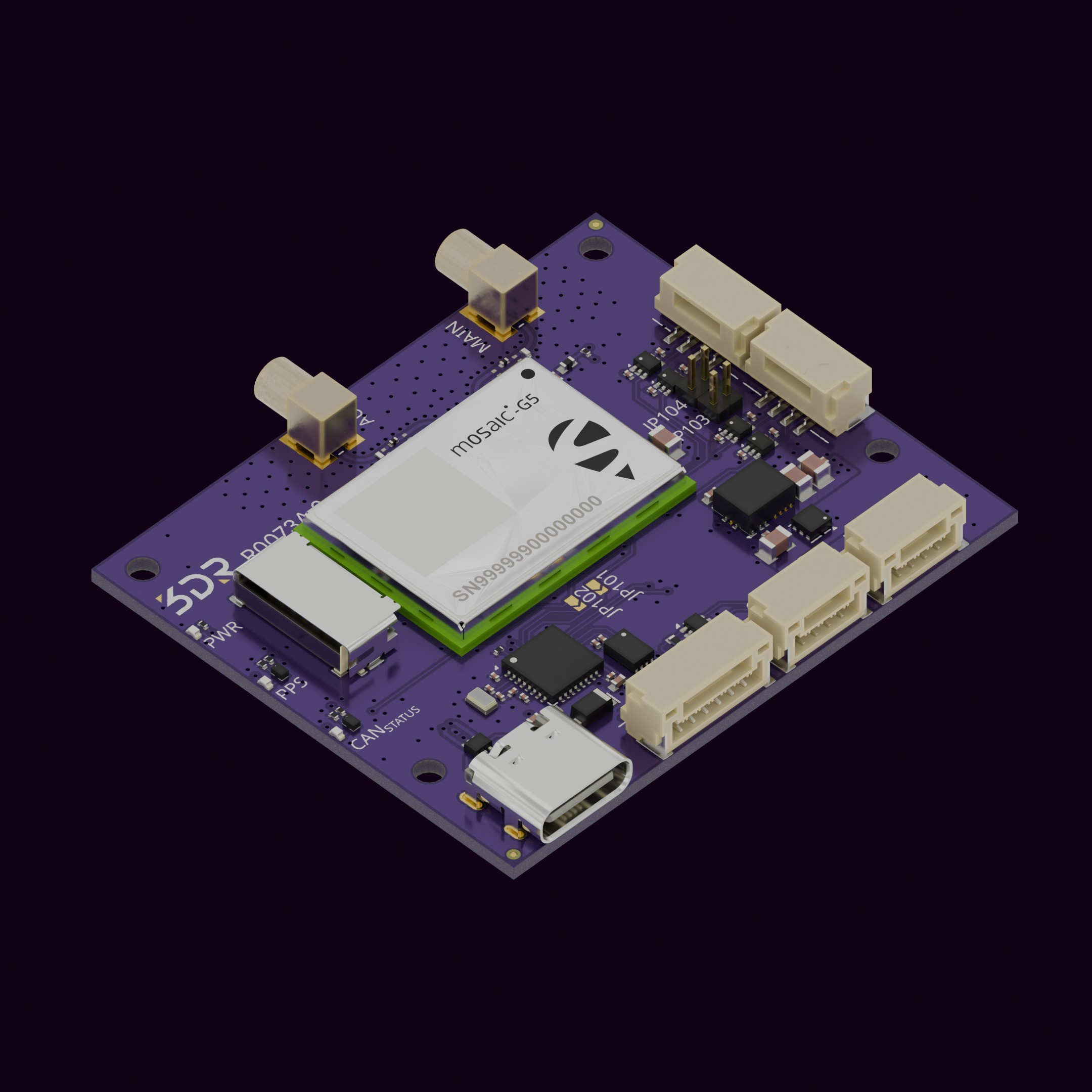 mosaic-G5 P3H Heading GNSS isometric top view